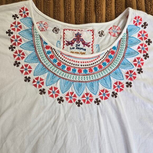 Johnny Was Women Boho Hippie Artsy Embroidered Oversized Boxy Caftan Top L/XL - Picture 4 of 12